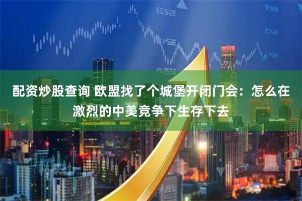 配资炒股查询 欧盟找了个城堡开闭门会：怎么在激烈的中美竞争下生存下去