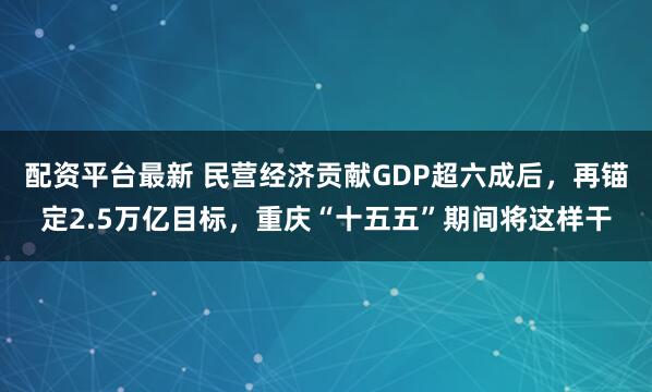 配资平台最新 民营经济贡献GDP超六成后，再锚定2.5万亿目标，重庆“十五五”期间将这样干